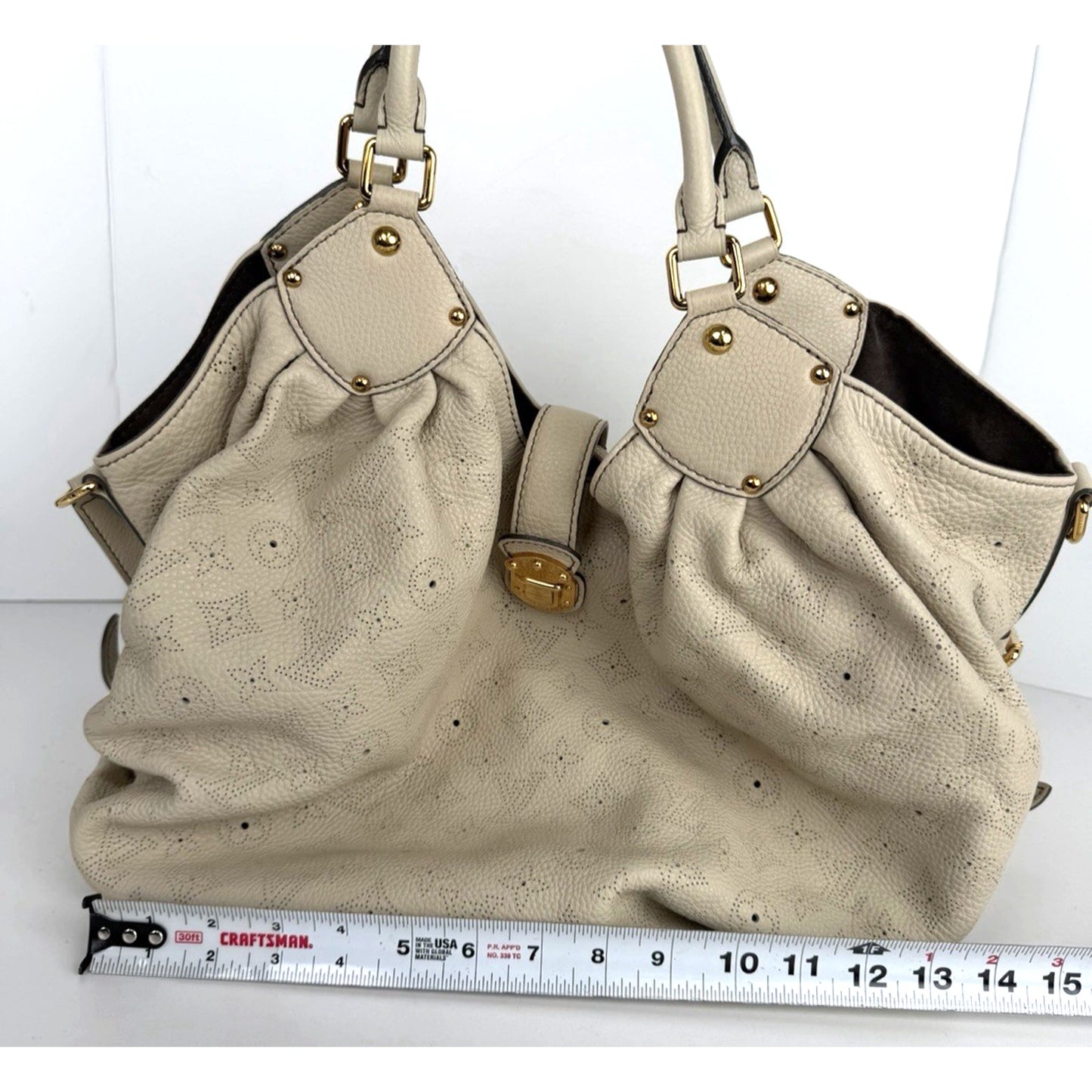 Louis Vuitton Mahina Hobo XL Bag in Ivory Calfskin Leather 2007 S
