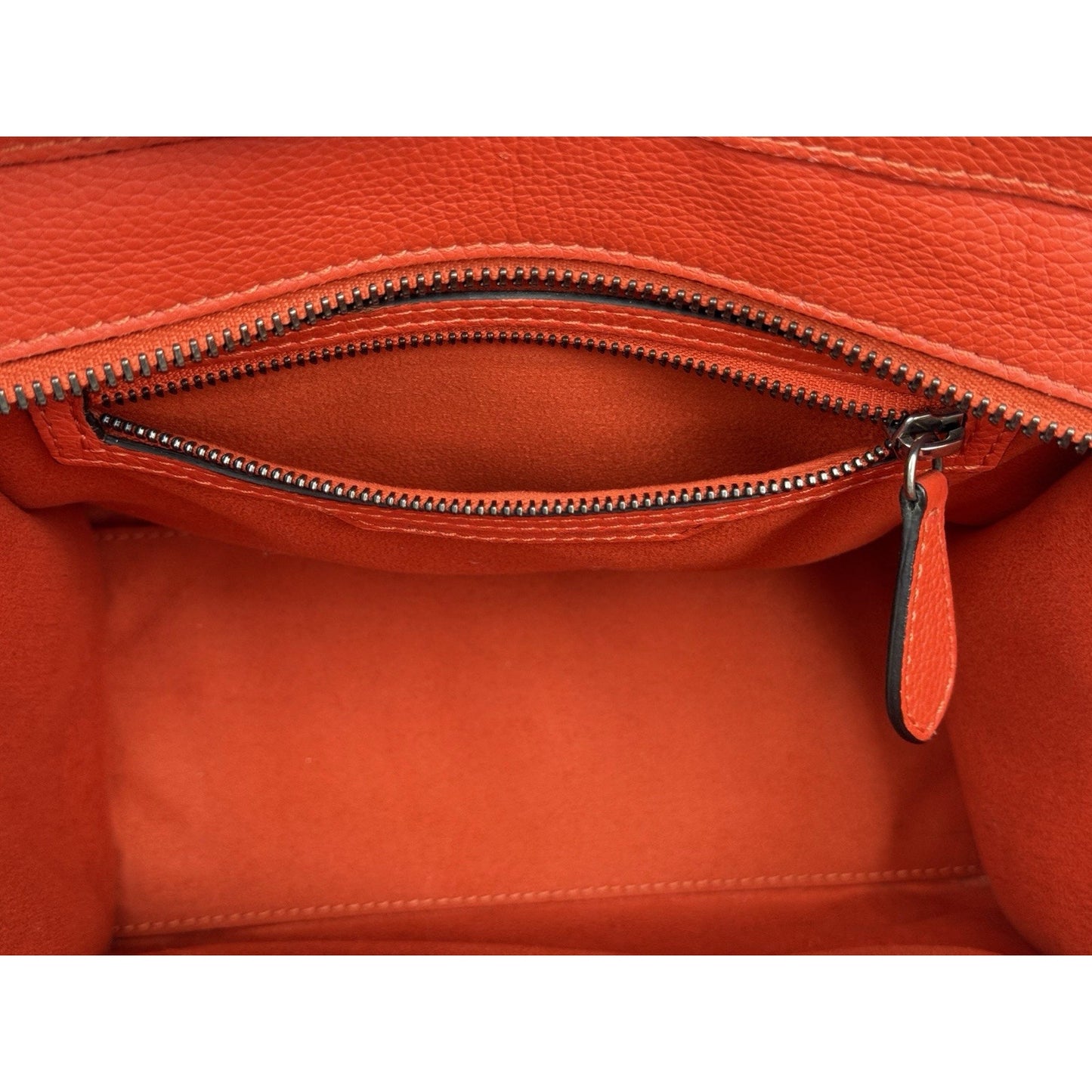 Céline Mini Luggage Tote Red-Orange Leather Handbag