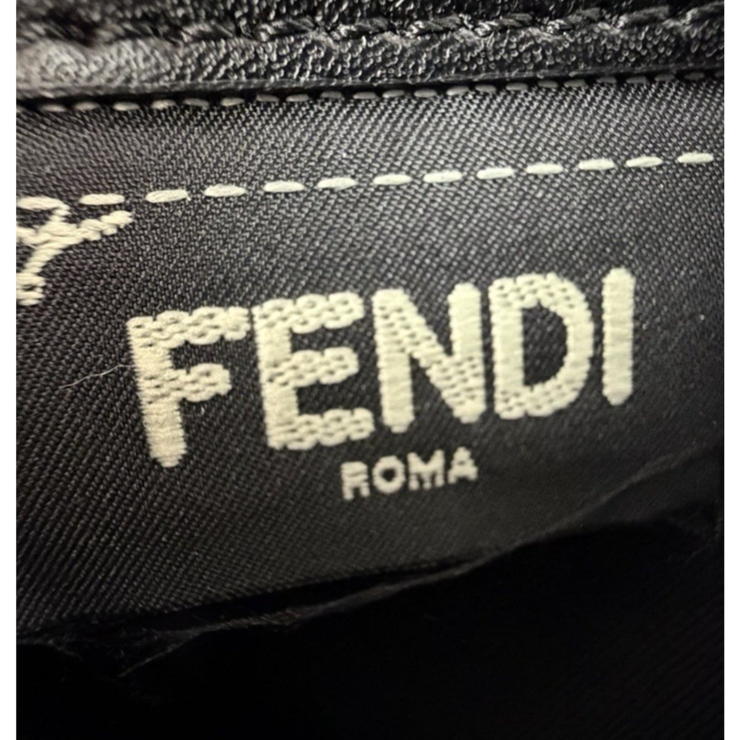 Fendi Vitello Liberty Tube Wallet on Chain Bag in Black Multi-Colored Studs S10