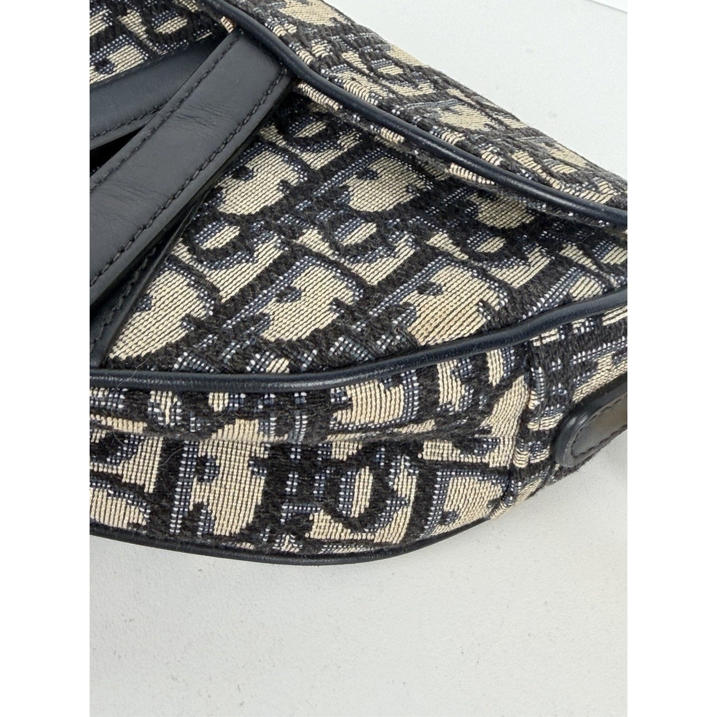 Dior Saddle Bag Mini in Blue Oblique Jacquard Canvas Gold-Tone Hardware 2019 E-8