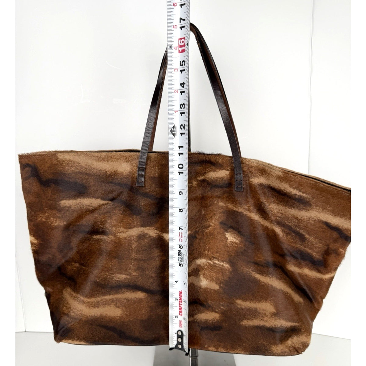 Fendi Animal Print Pony Hair Tote Bag Vintage S-06