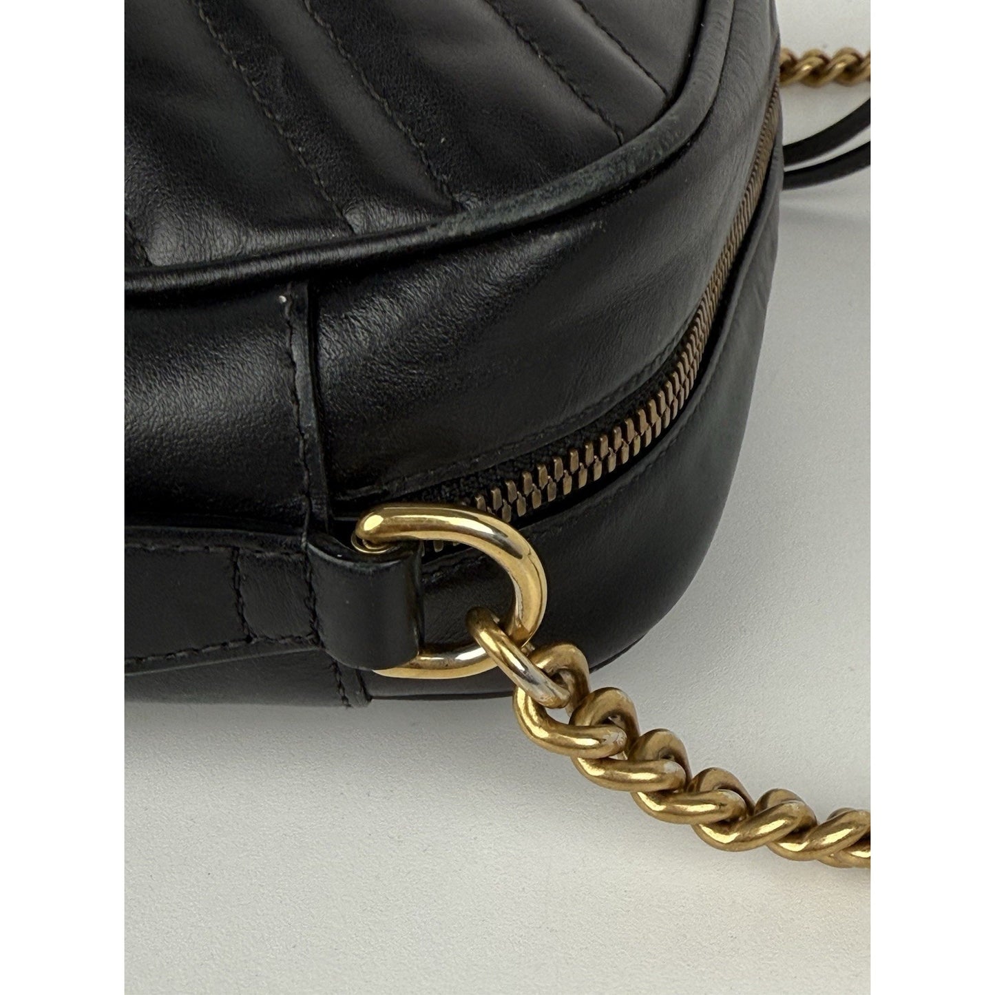 Gucci GG Marmont Quilted Crossbody Mini Black Leather Women's Shoulder Bag