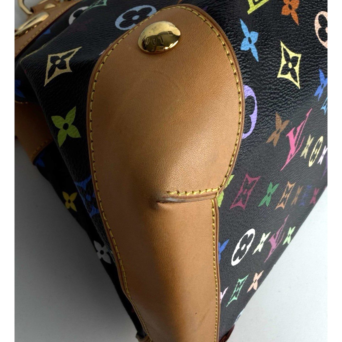 Louis Vuitton x Takashi Murakami Ursula Bag in Black and Multicolore Coated D-4