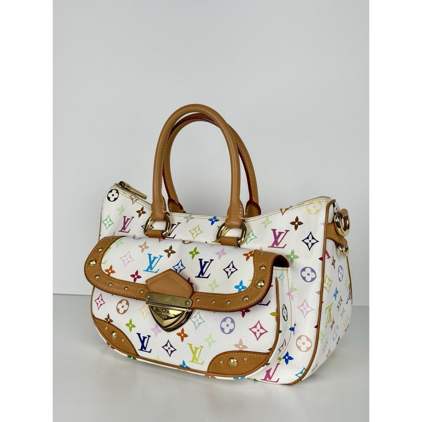 Louis Vuitton Rita Satchel White Monogram Multicolor Canvas Women’s Bag B-1