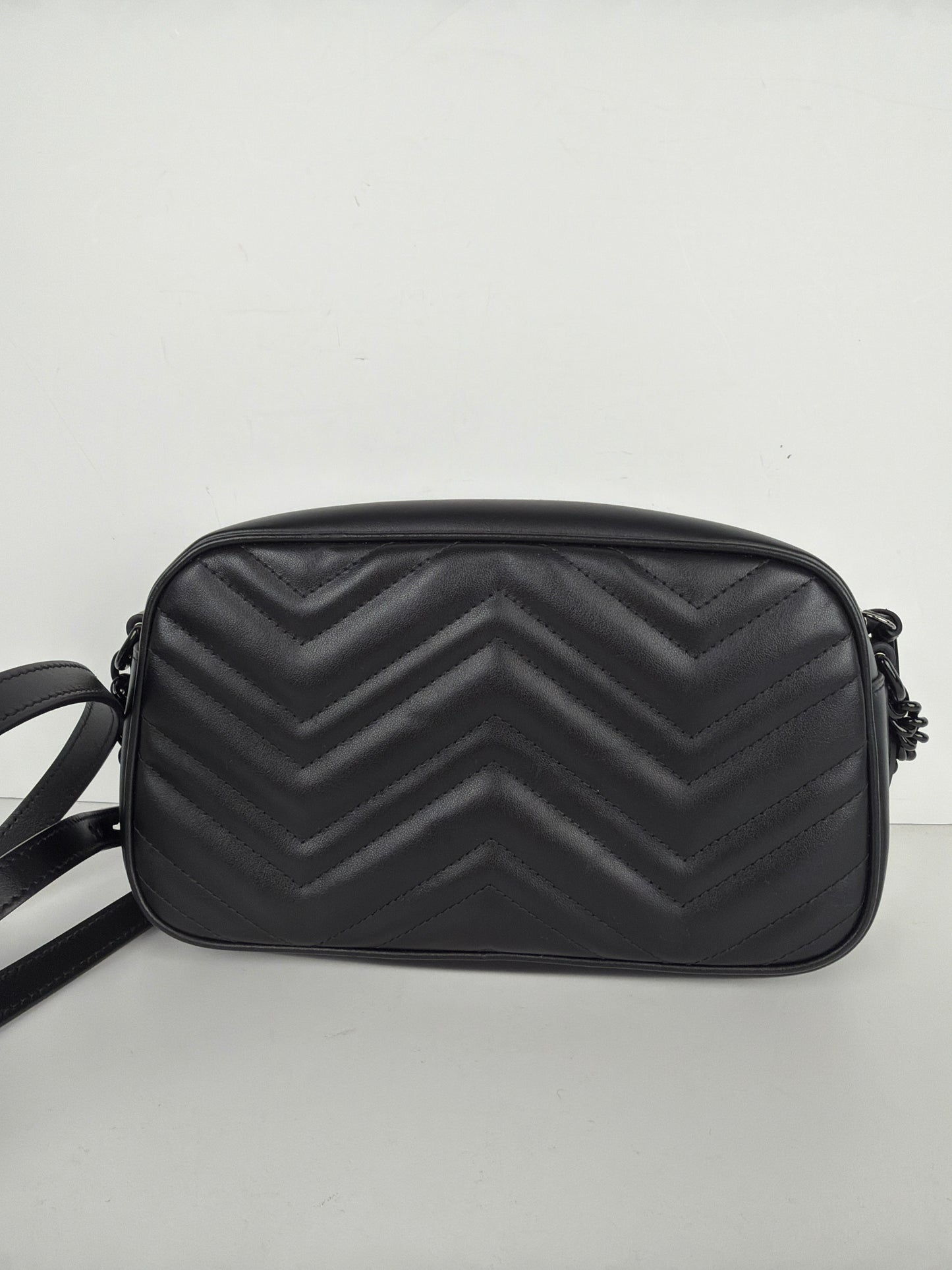Gucci GG Marmont Small Camera Bag in Black Quilted Leather S-19