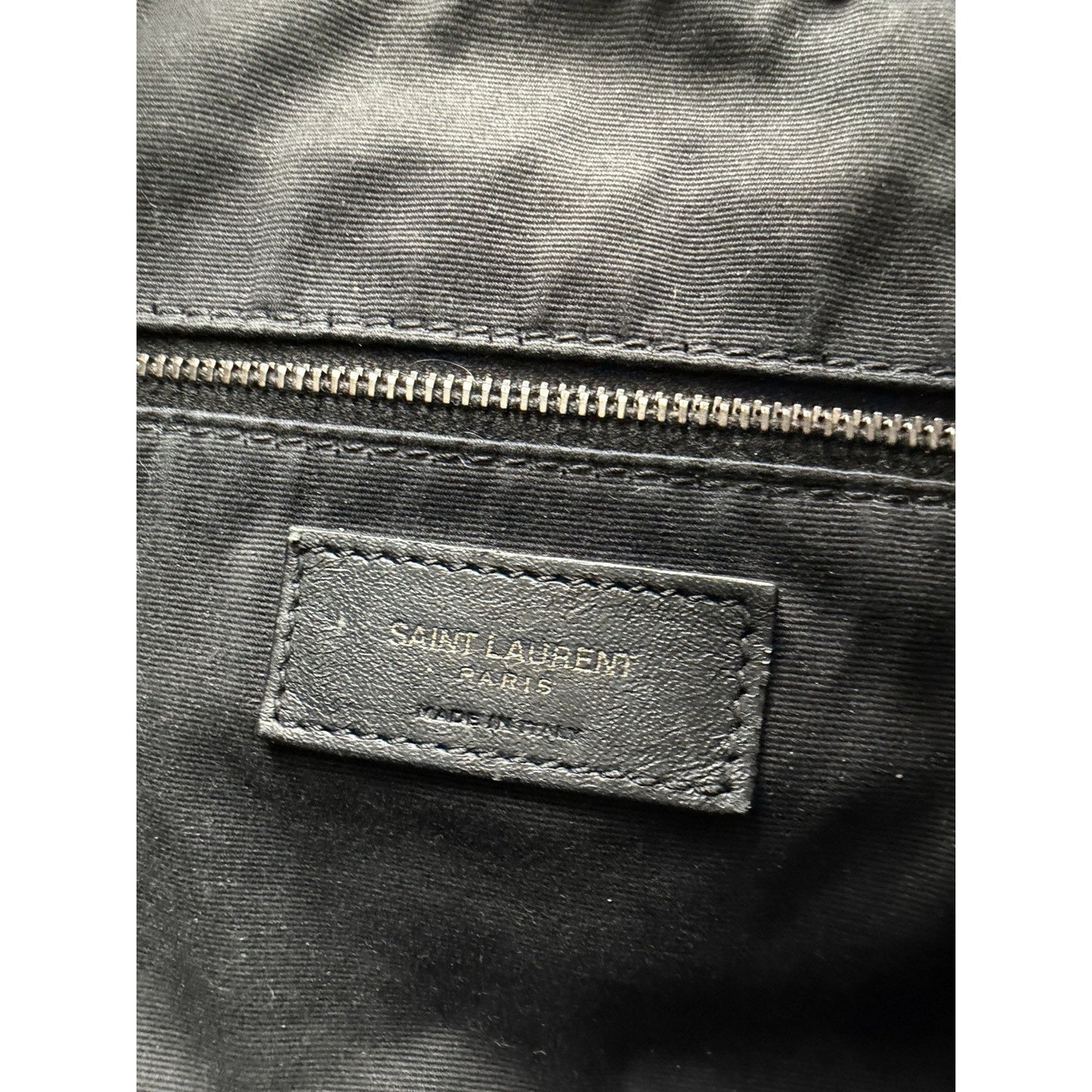 Saint Laurent Niki Shopper Tote Bag Large in Dark Navy Crinkled Leather S-13