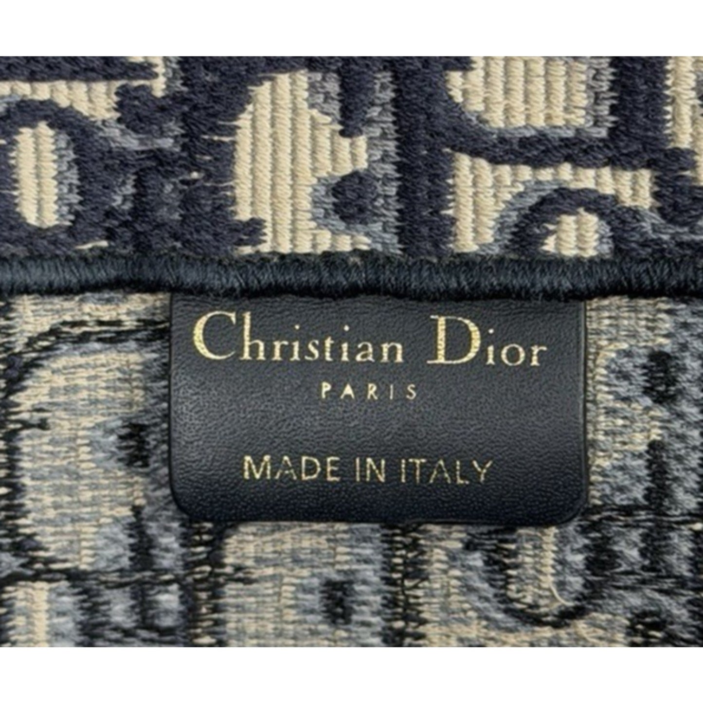 Christian Dior Large Book Tote in Ecru and Blue Dior Oblique Canvas B-5