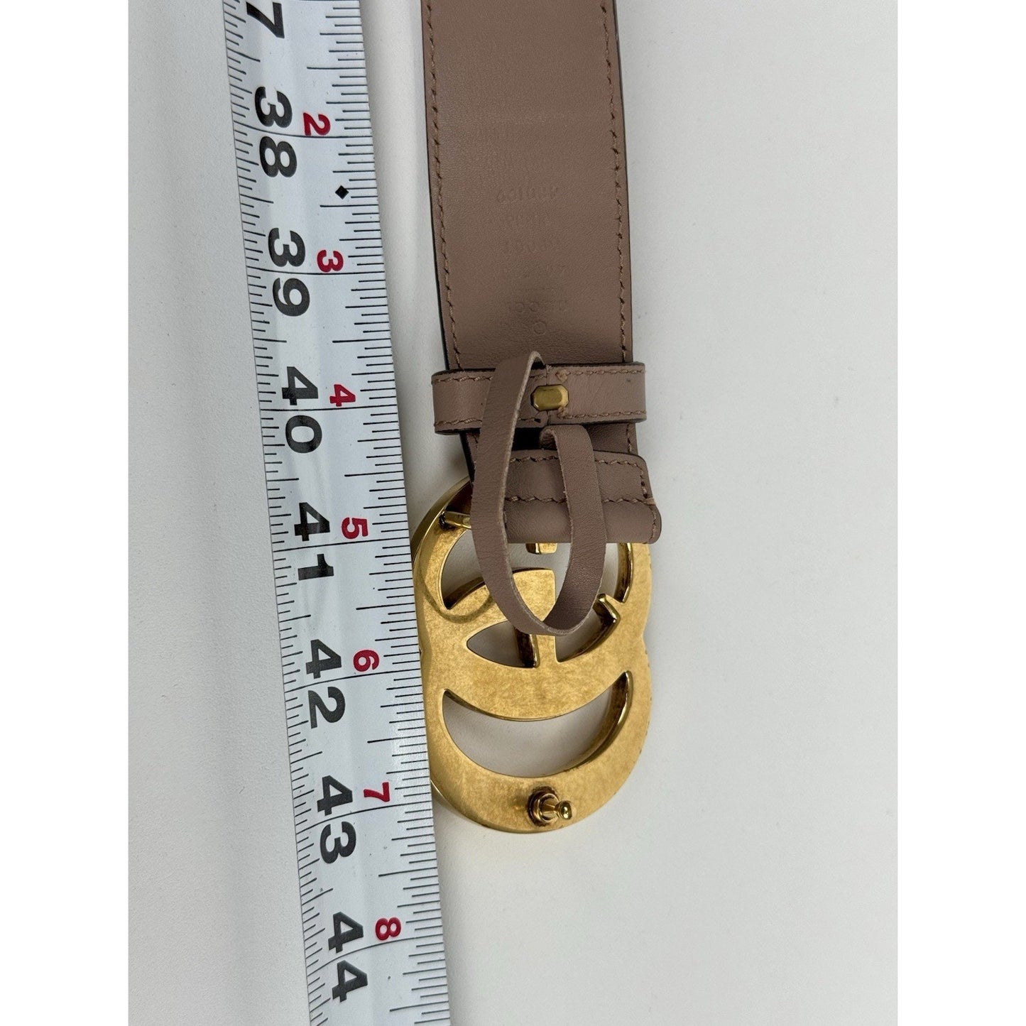 Gucci GG Marmont Leather Belt in Dusty Pink Size 90 36