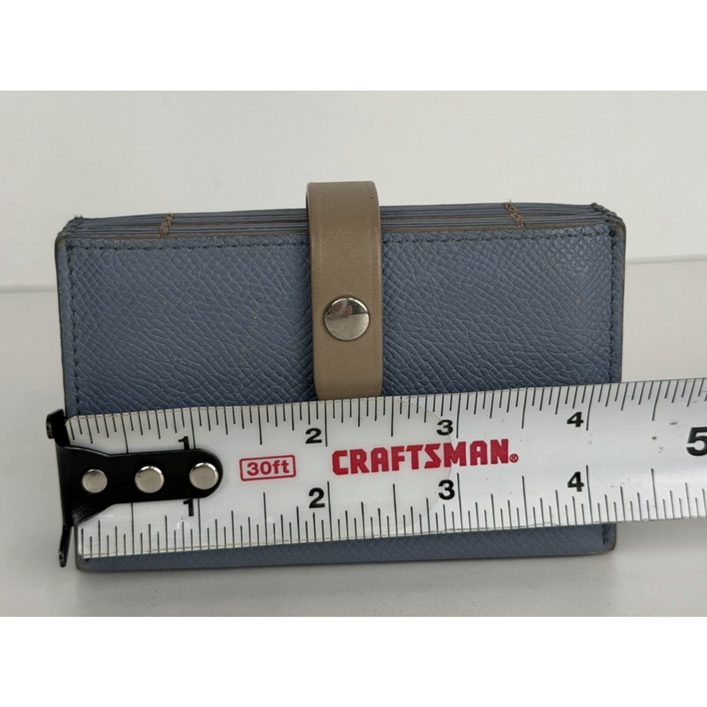 Celine Accordion Card Holder in Blue Grained Calfskin Leather K1