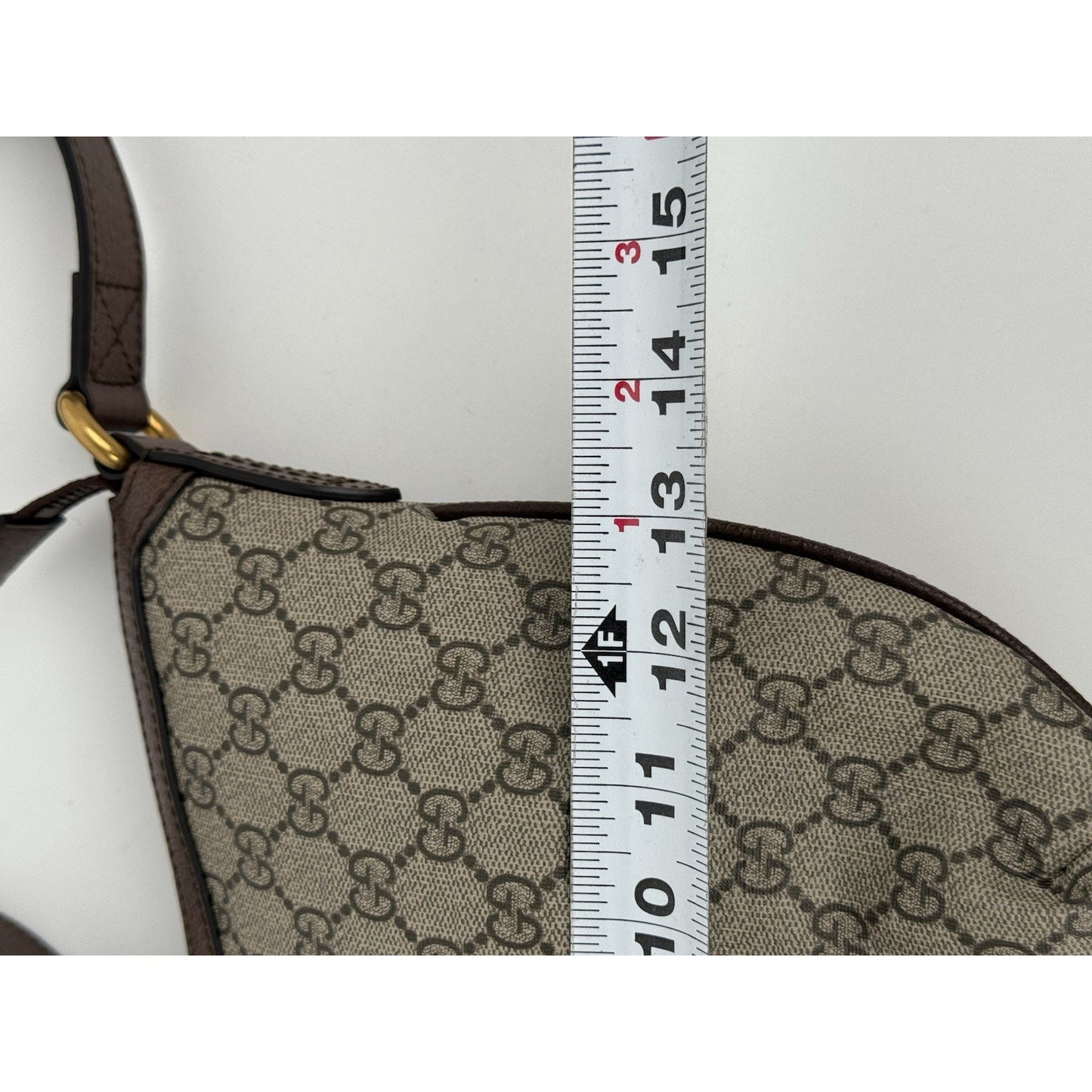 Gucci Ophidia Half Moon Hobo GG Coated Brown Canvas Small