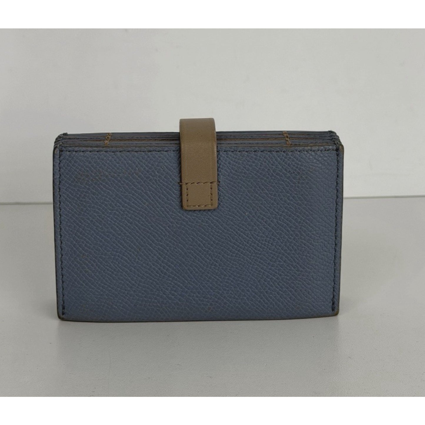 Celine Accordion Card Holder in Blue Grained Calfskin Leather K1
