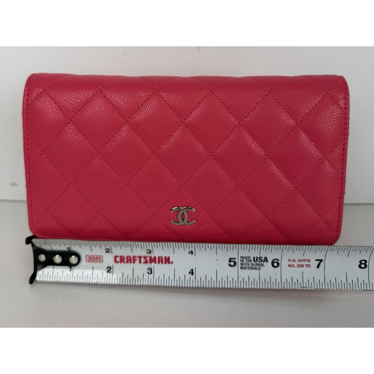 Chanel Classic Wallet on Chain (WOC) Bag in Pink Quilted Caviar Leather 2022 D-5