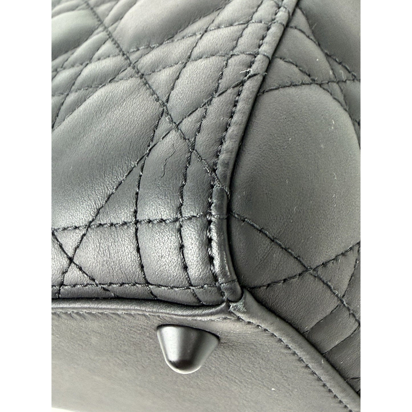 Christian Dior Ultra Matte Lady Dior Bag Large in Black Cannage Leather 2019 S