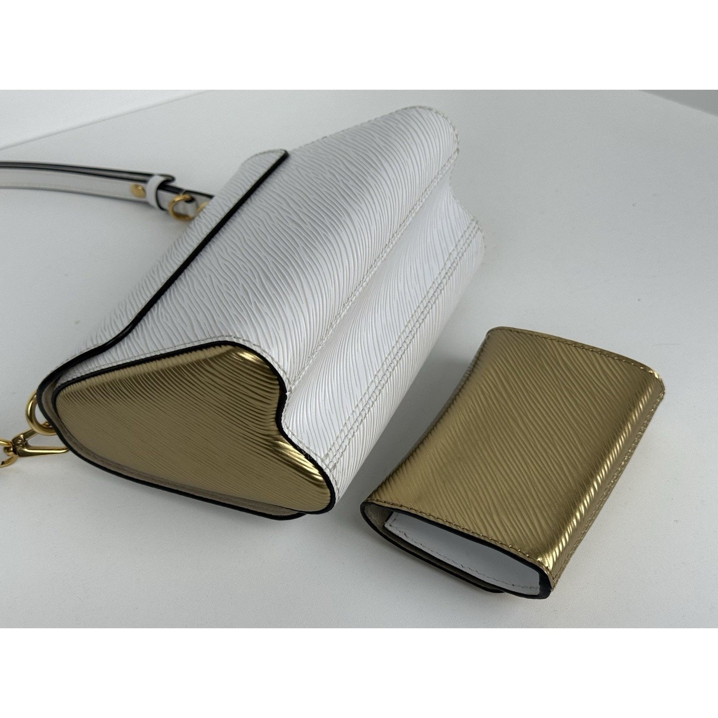 Louis Vuitton Twist PM and Twisty Epi Leather White and Gold