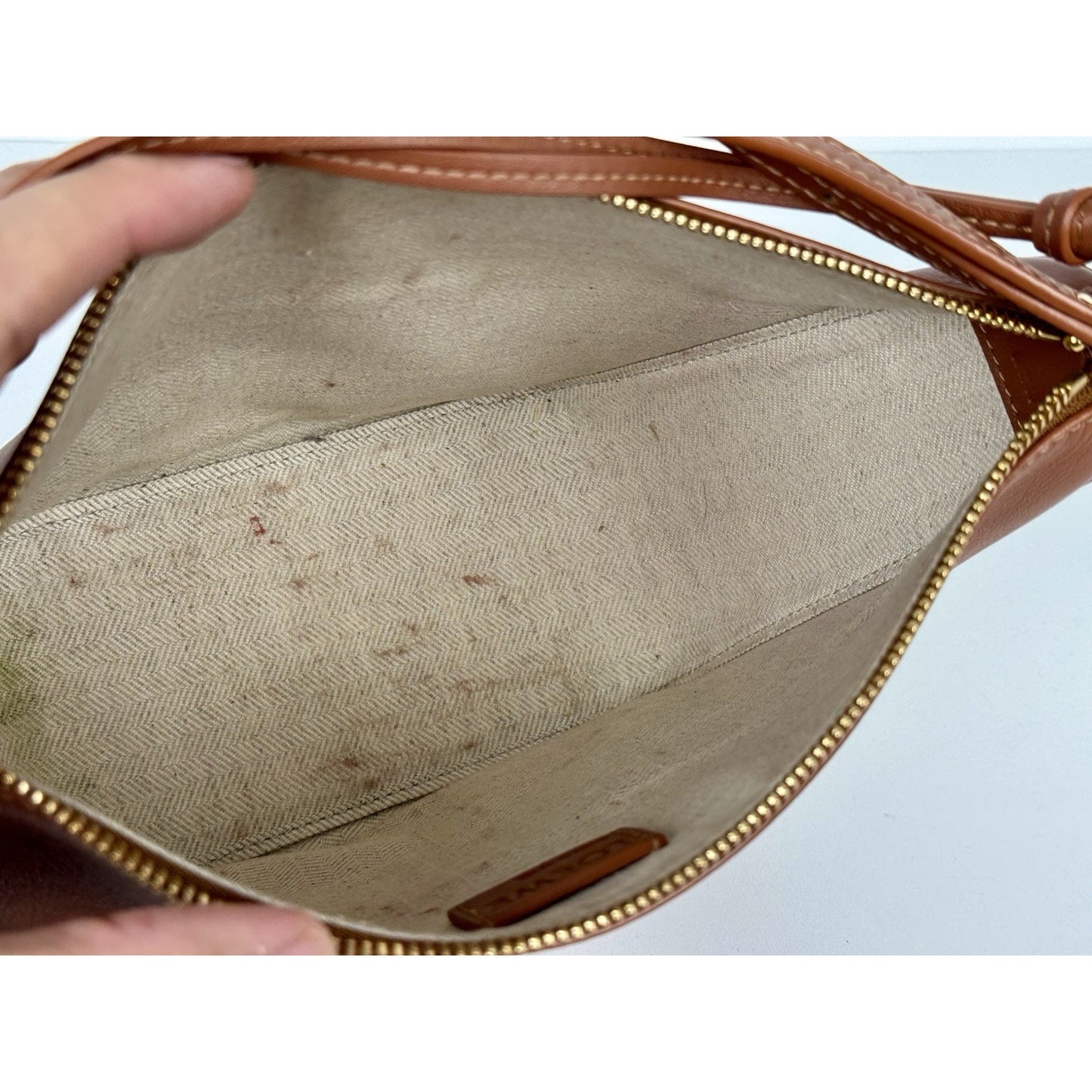 Loewe Mini Hammock Hobo Bag in Brown Leather with Gold Hardware E-3