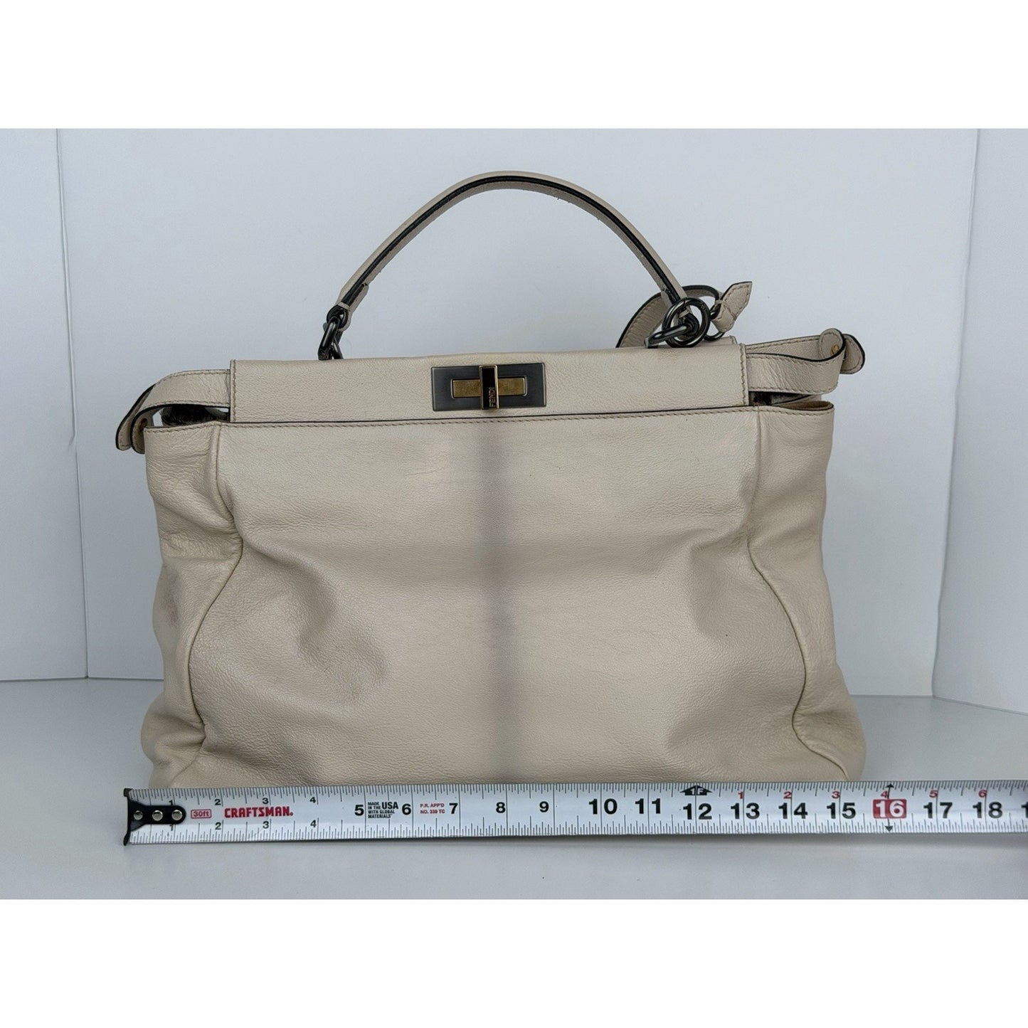 Fendi Peekaboo Bag in Light Beige Calf Leather S01