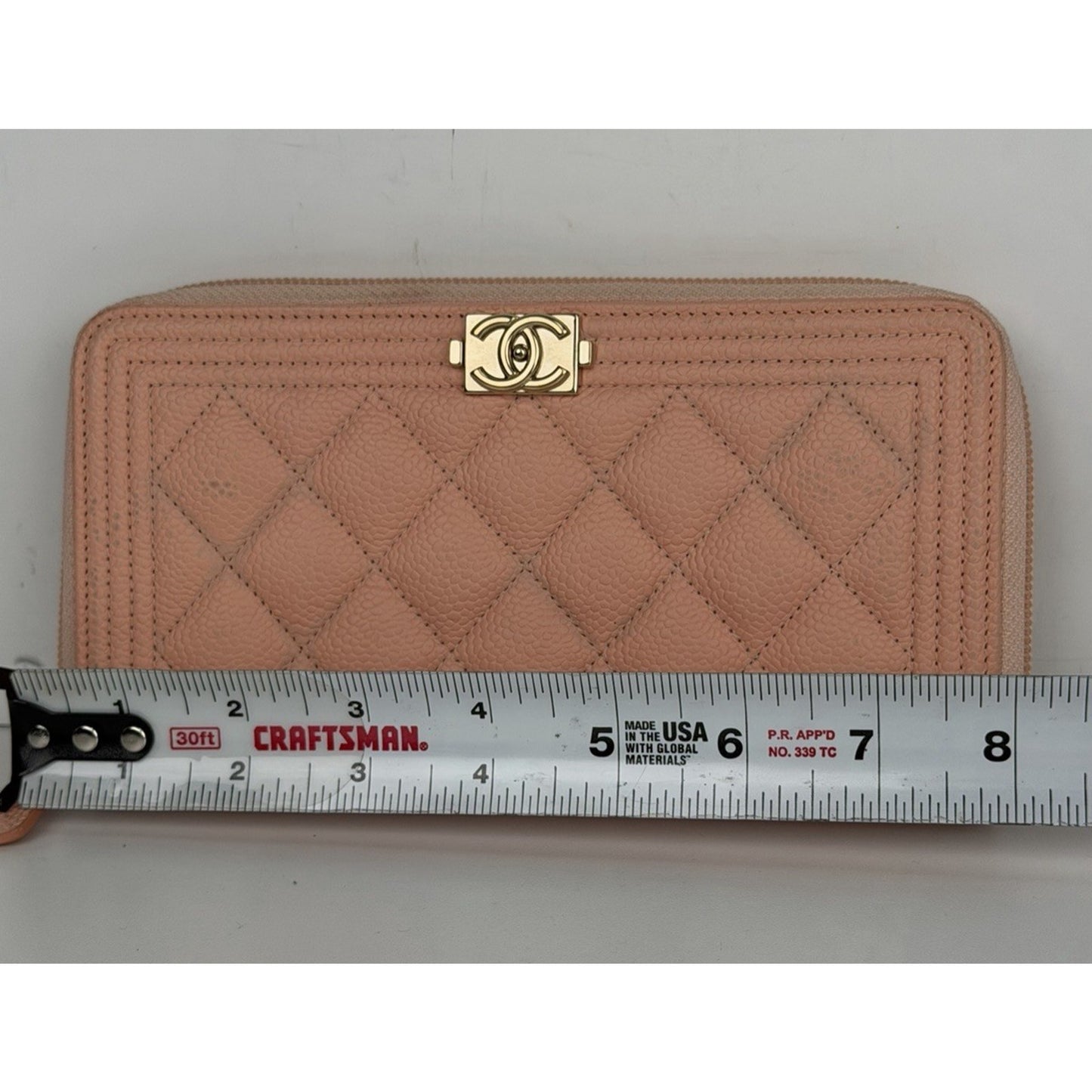 Chanel Boy Zip Around Wallet Pink Caviar Leather & Gold-tone Hardware 2019 K2