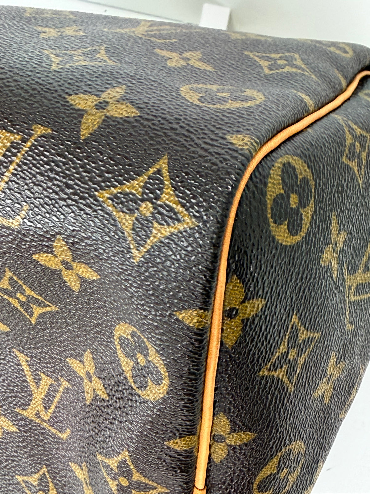 Louis Vuitton Speedy 35 Bag in Brown LV Monogram Coated Canvas 2014 YE6