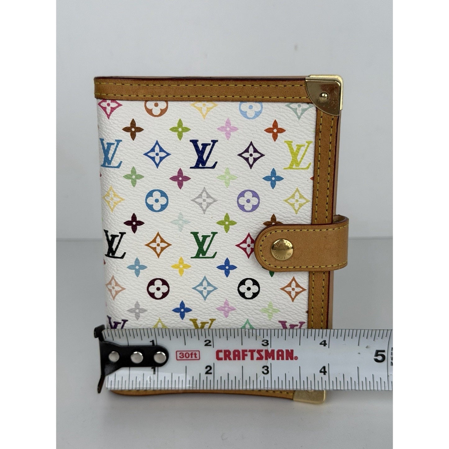 Louis Vuitton Monogram Multicolor Small Ring Agenda Cover in White 2007