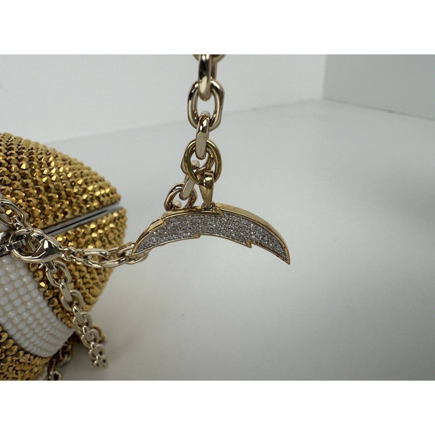 Judith Leiber Crystal Football Minaudiere Bag