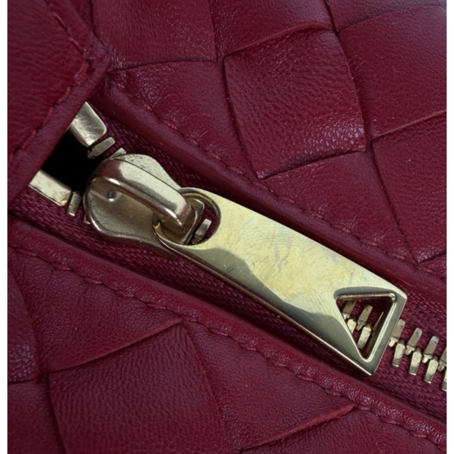 Bottega Veneta Mini Wallace Handbag Red Signature Intrecciato Woven Leather U3