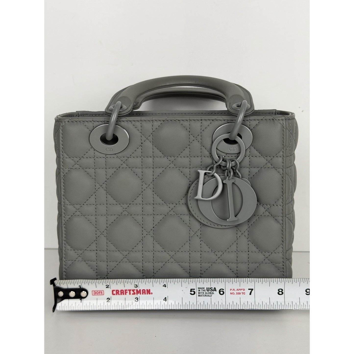Christian Dior Lady Dior Small Bag in Ultramatte Cannage Grey Leather 2021 B2