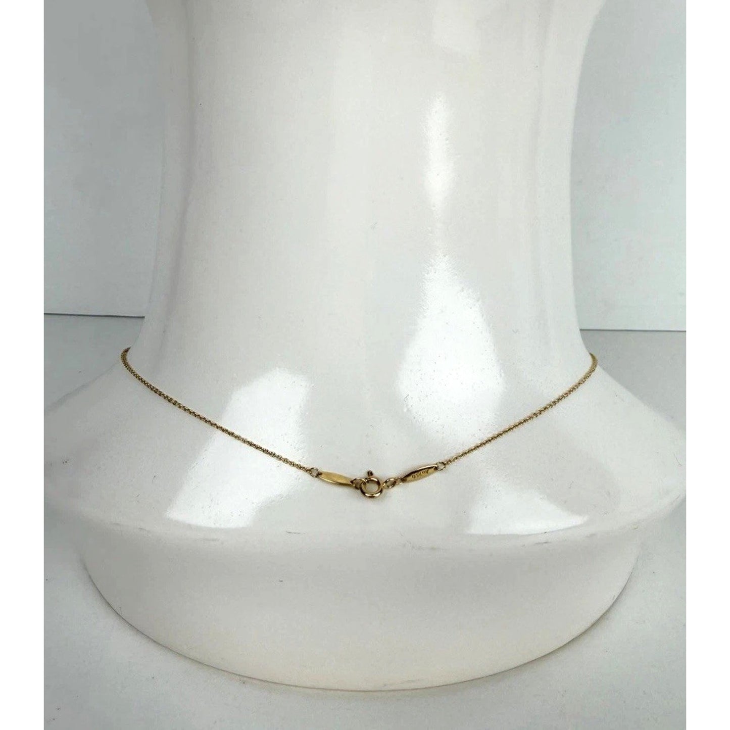 Tiffany & Co. Elsa Peretti 18k Yellow Gold & Diamond Pendant Necklace 16 In