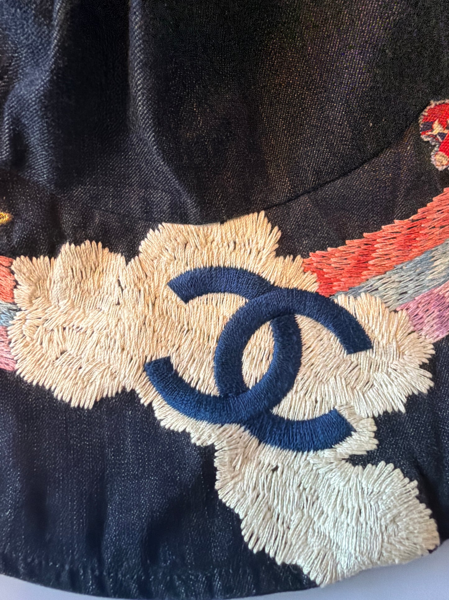 Chanel Denim Night Flight Embroidery Hat Size M