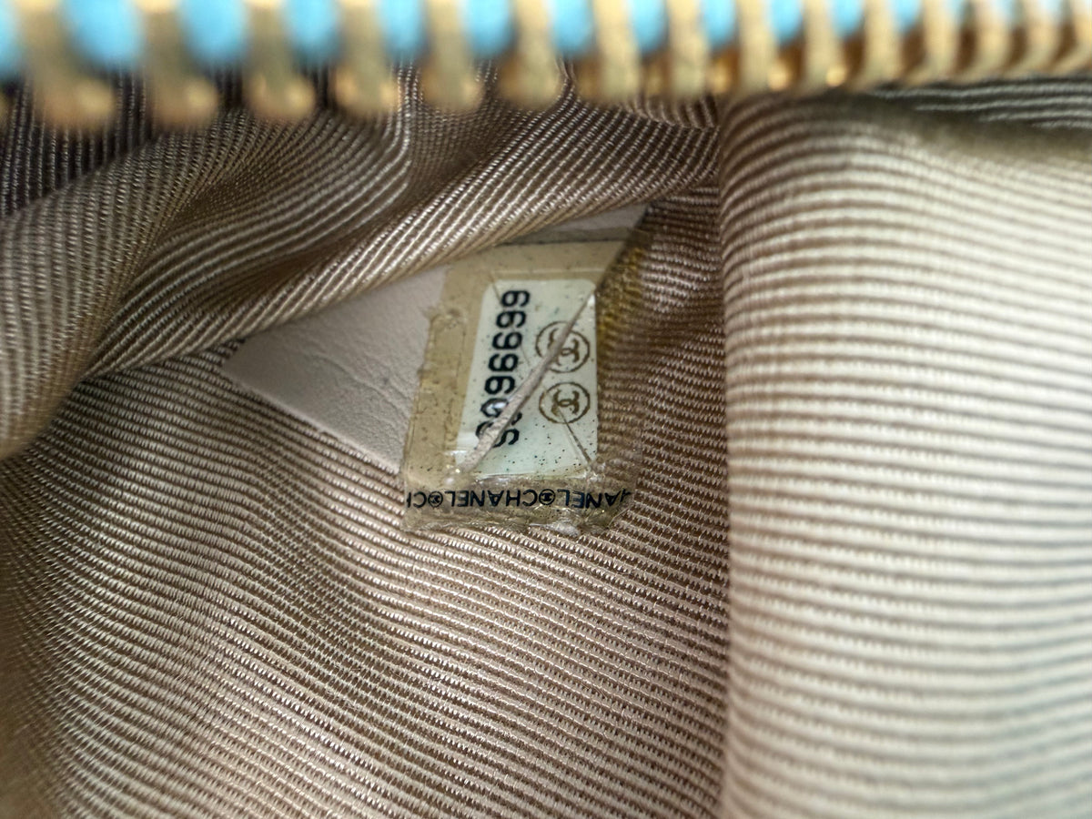 Chanel Striped Clutch in Multi-Color Patent Leather 2000-2002 YS24