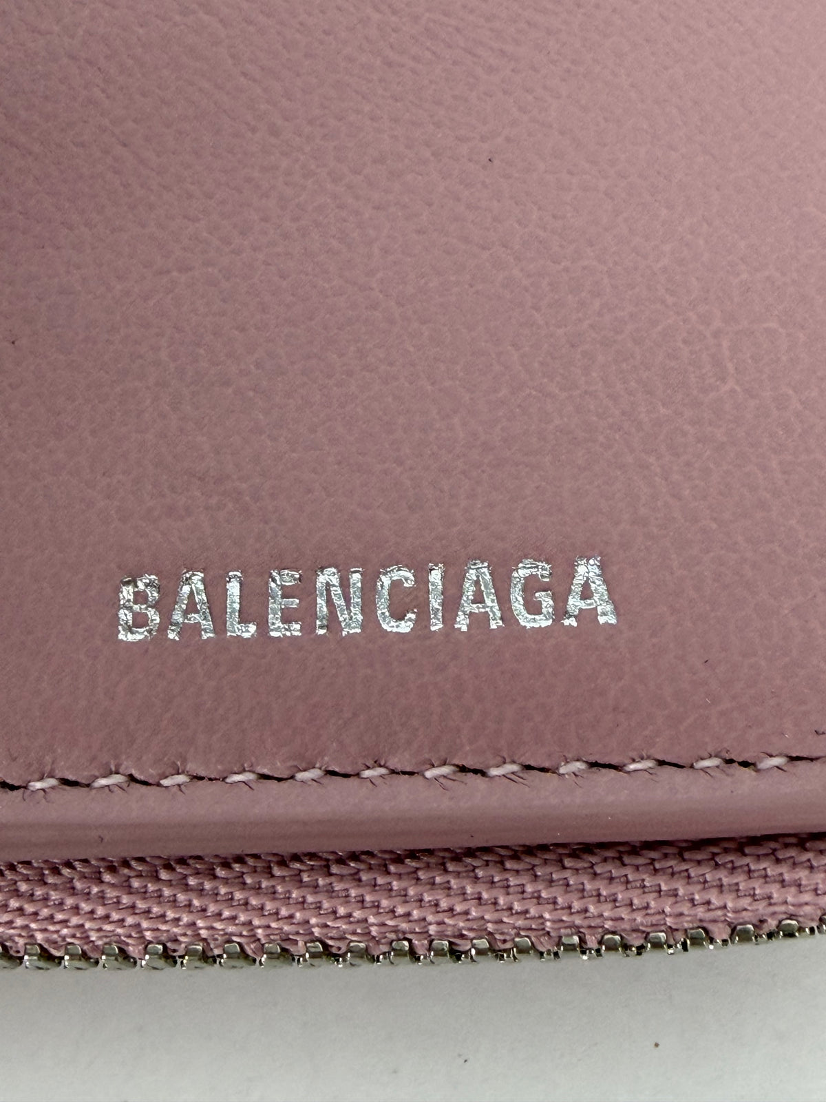 Balenciaga Cash Flap Coin Card Holder in Blush Pink Leather YK2