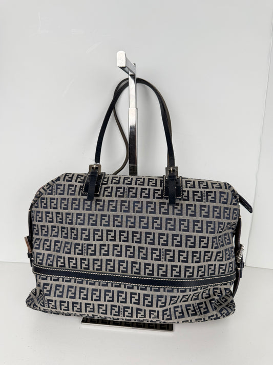 Fendi Zucchino Canvas Tote Bag in Blue FF Monogram