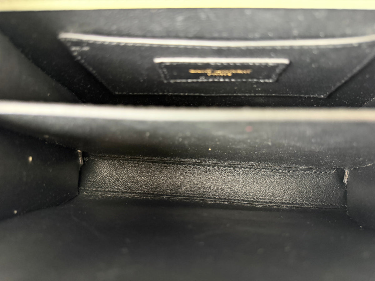 Saint Laurent Cassandra Mini Top Handle Bag in Sage Green Leather YS04