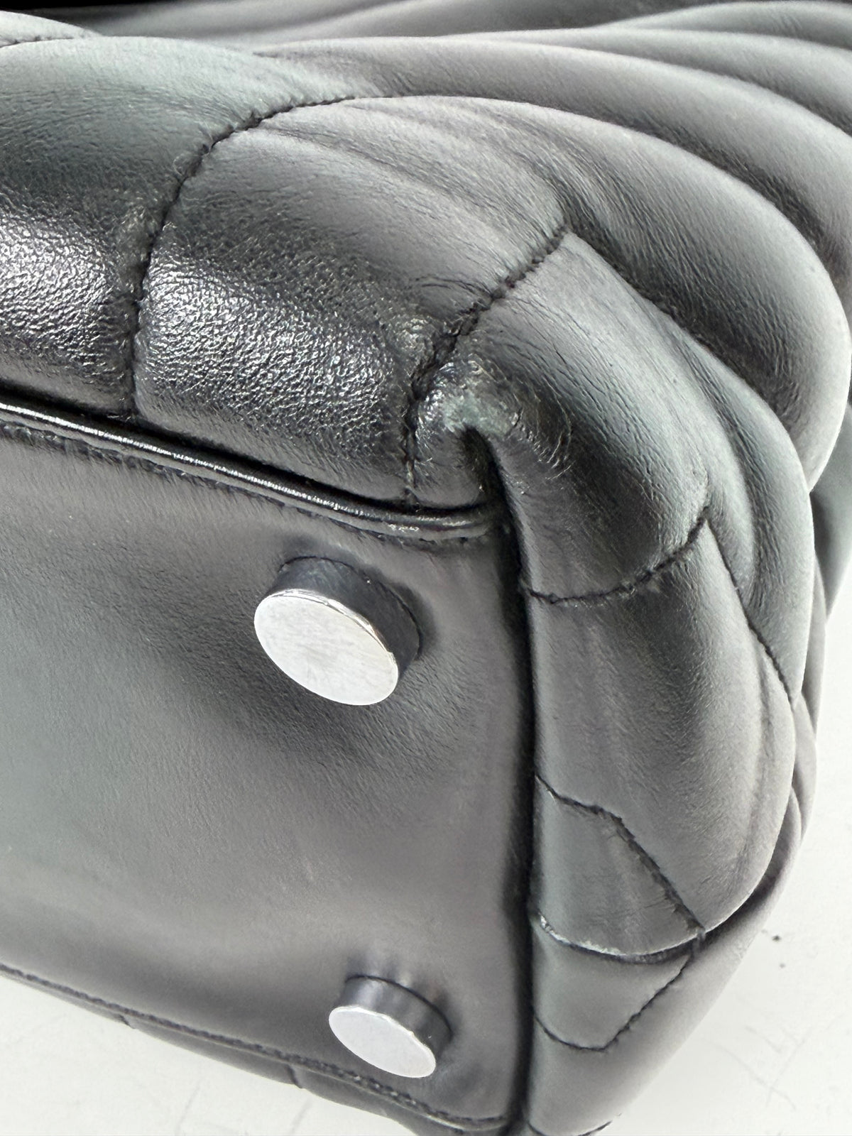 Saint Laurent Monogram Large Loulou Shopper Bag in Black Calfskin Leather YS23