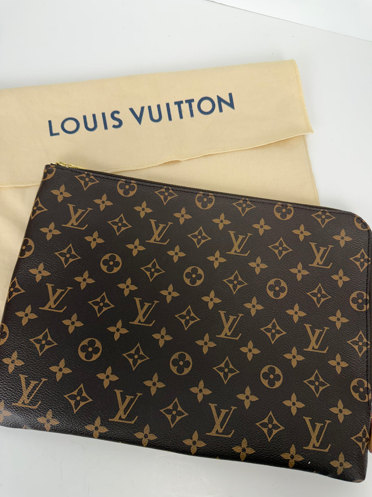 Louis Vuitton Etui Voyage MM Pouch Bag in Brown LV Monogram Coated Canvas 2018 YK-2
