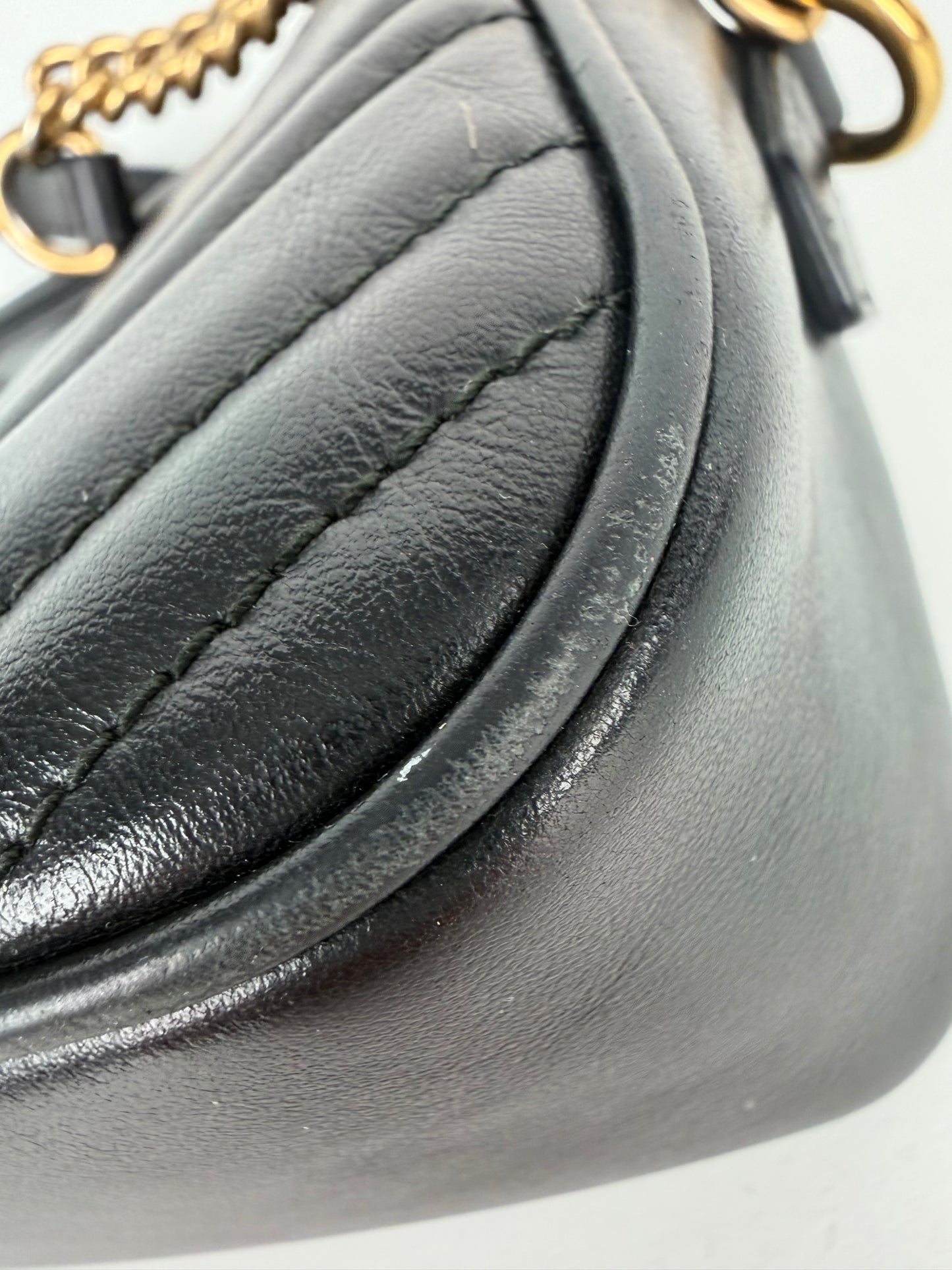 Gucci GG Marmont Small Camera Bag in Black Quilted Leather S