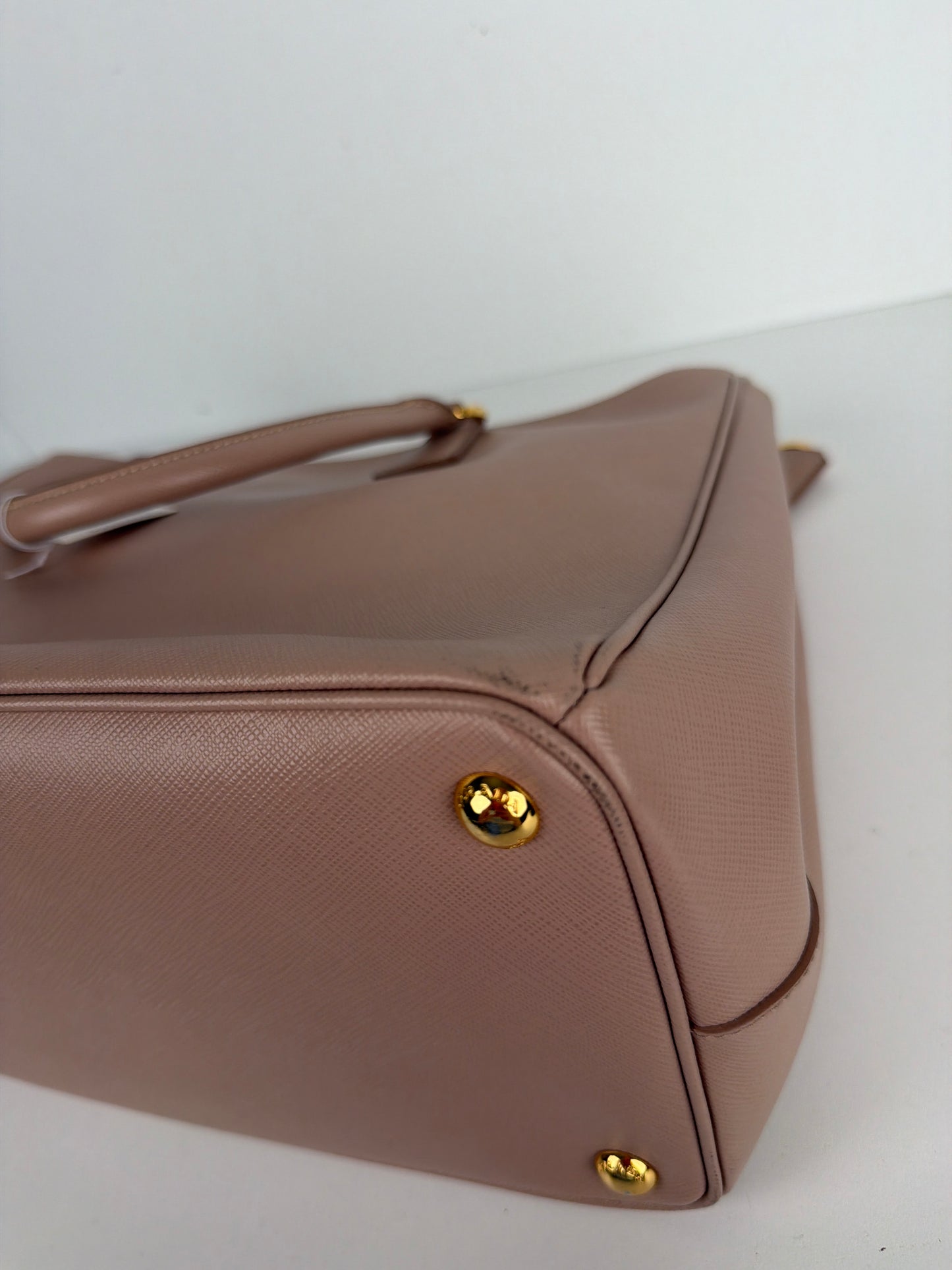 Prada Saffiano Leather Satchel Bag Beige