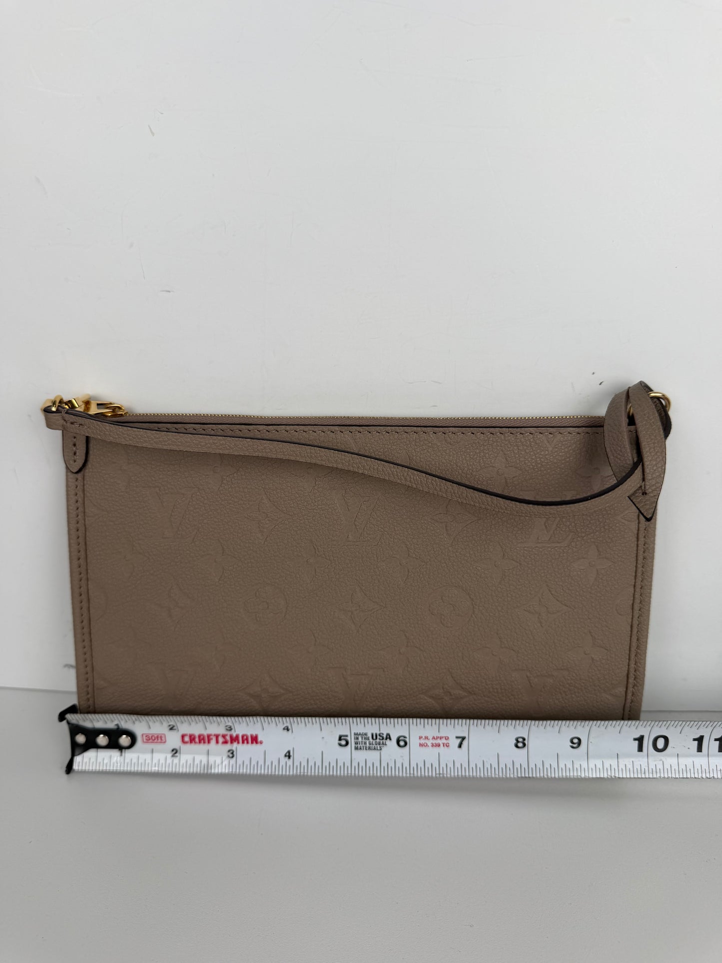 Louis Vuitton Melanie Pochette Bag in Tourterelle Empreinte Leather S-10