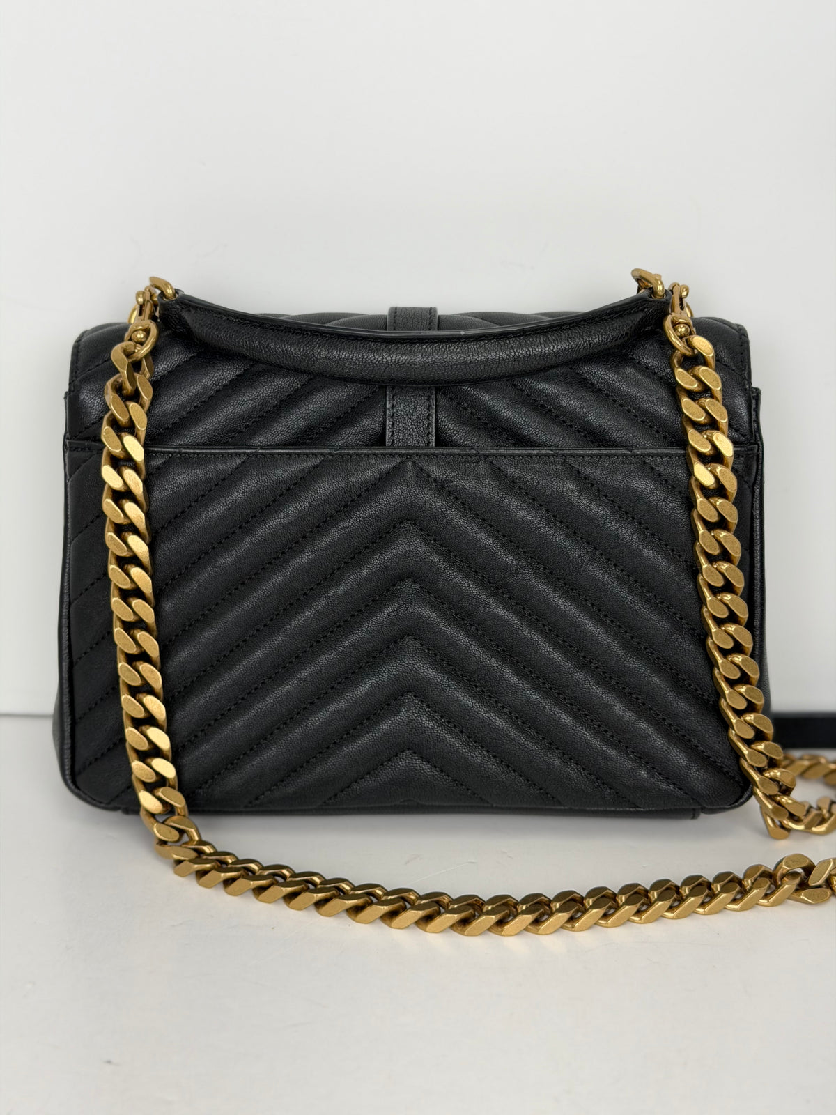Saint Laurent Medium Envelope Bag in Black Quilted Leather YS-07
