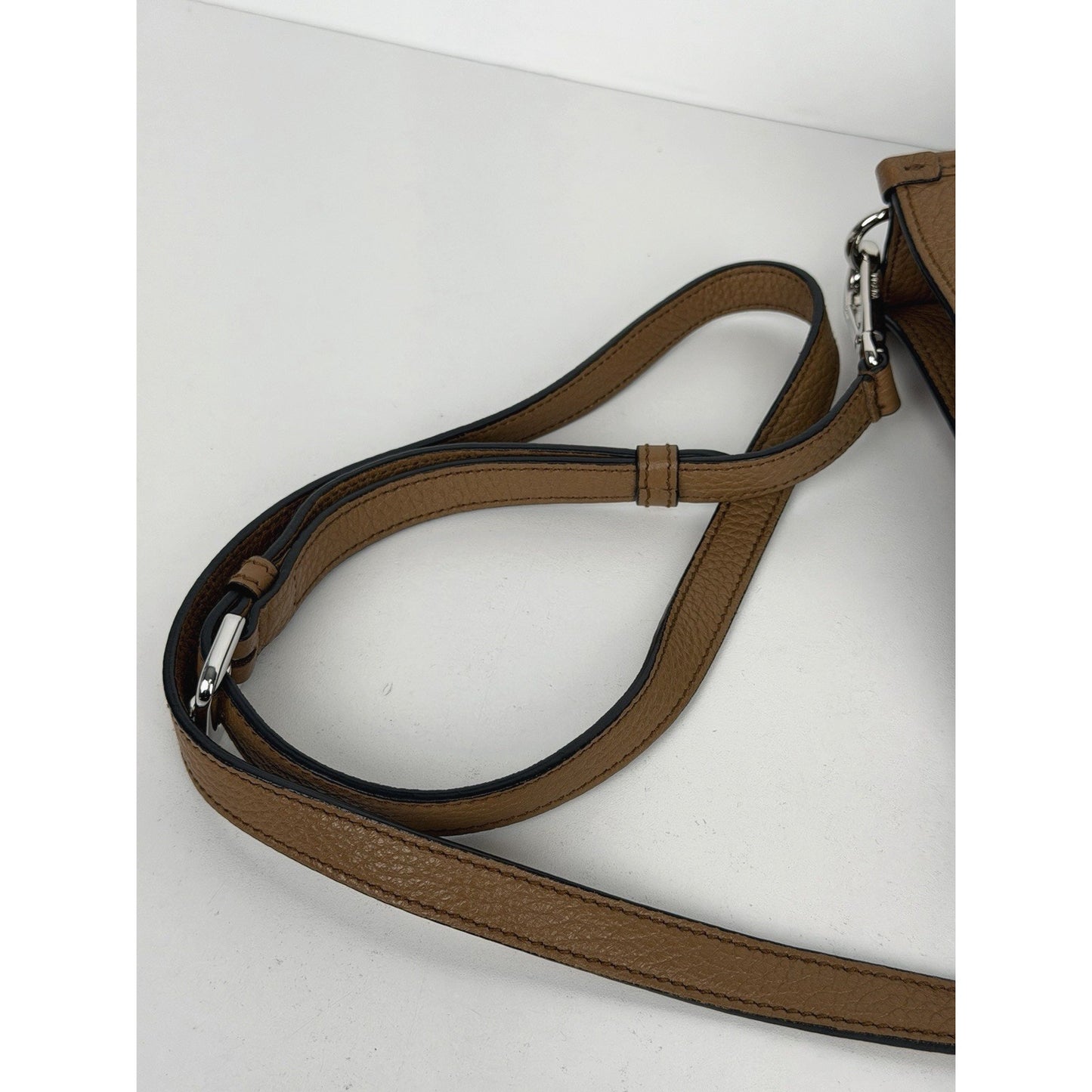 Prada Vitello Daino Soft Mini Hobo Messenger Bag in Caramel Brown Leather