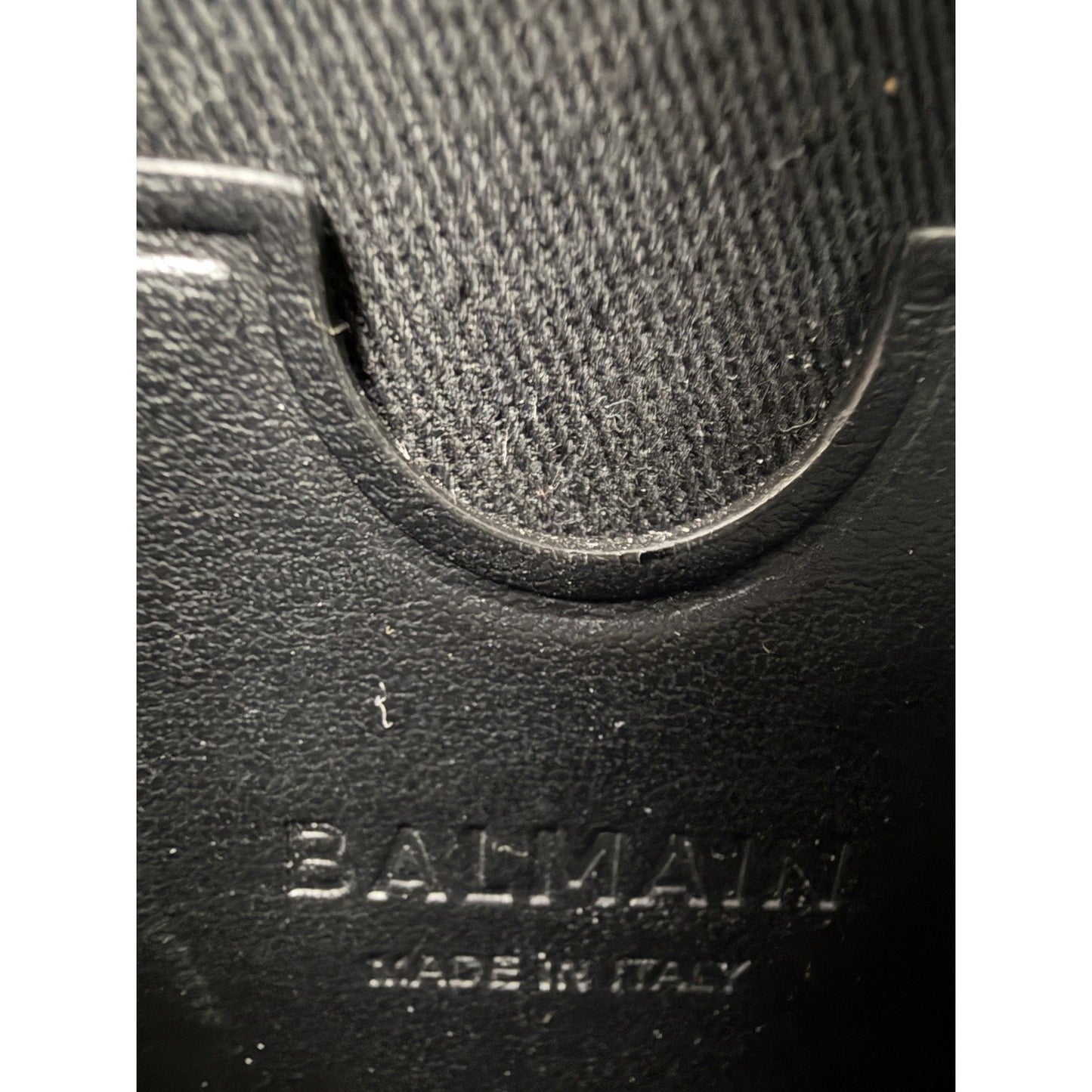 Balmain B-Buzz 23 Bag in Khaki Canvas & Black Leather with Gold-Tone Hardware S4