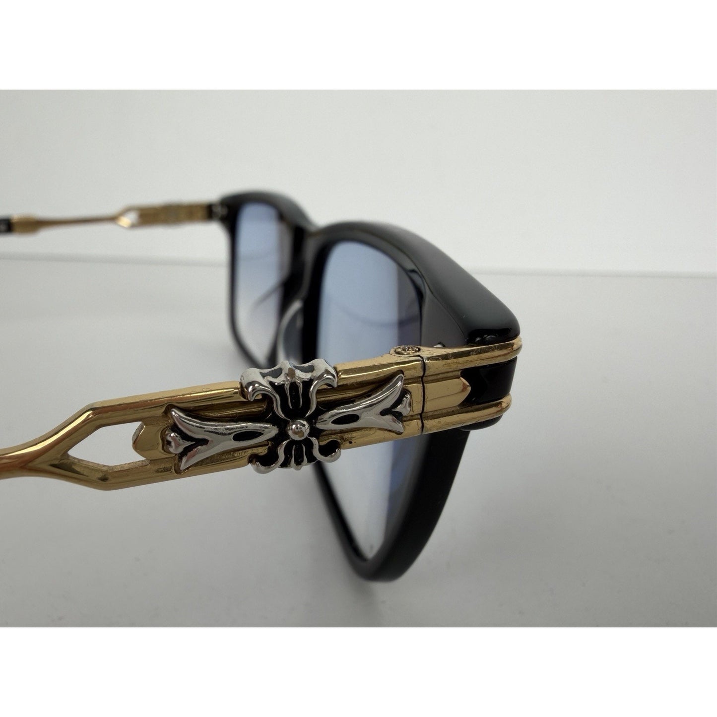 Chrome Hearts Eyeglasses Frame Titanium IP CH5605 Black&Gold K1