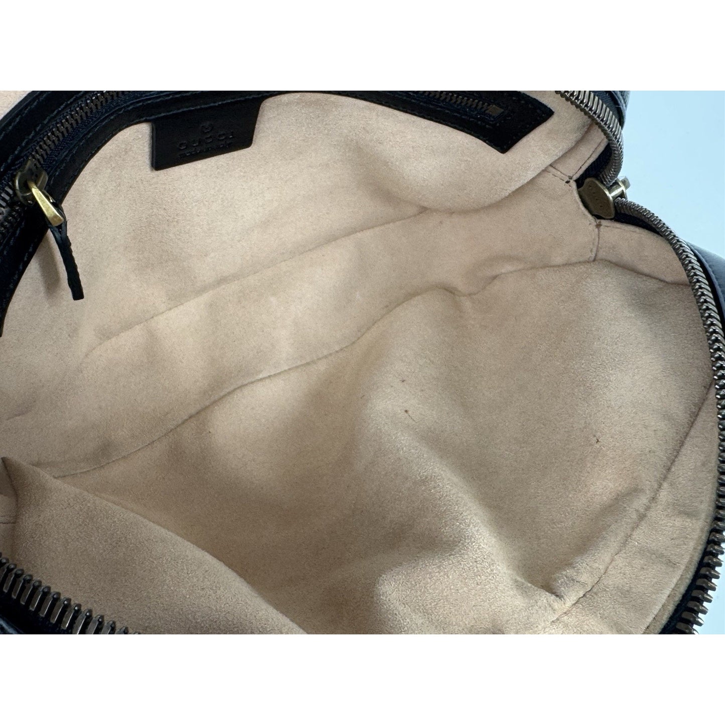 GUCCI Calfskin Matelasse Mens GG Marmont Belt Bag 80 32 Black C-2