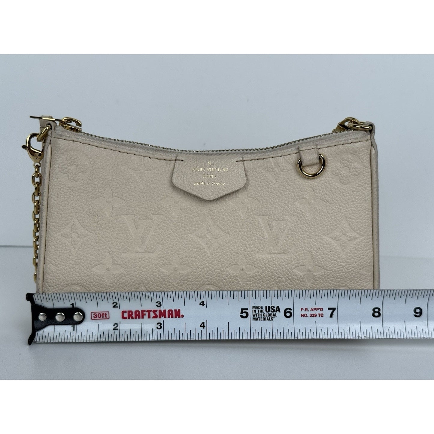 Louis Vuitton Easy Pouch On Strap White Monogram Empreinte Leather