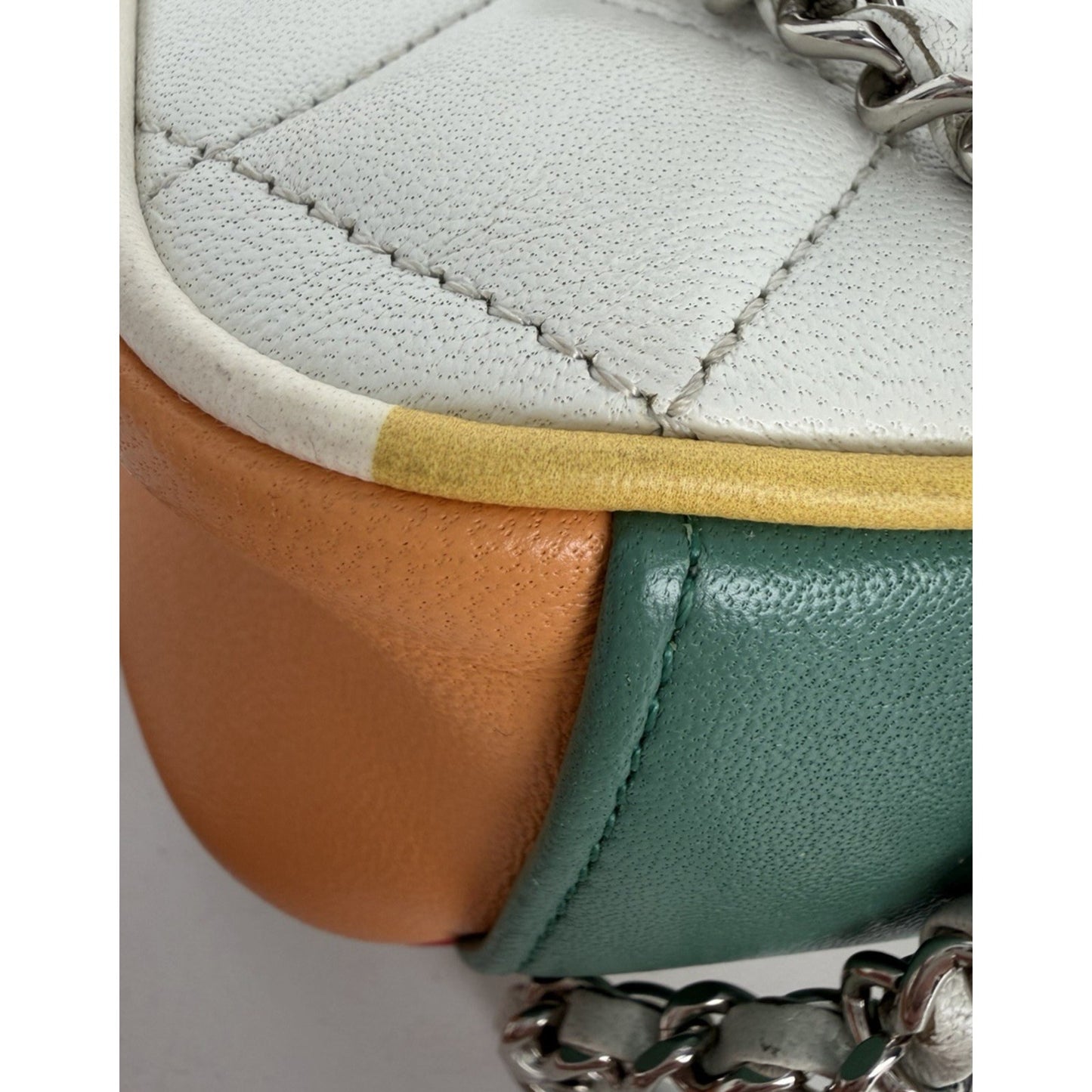 Chanel Paris-Cuba Color Camera Bag Quilted White Leather&Colorful Border 2017 D8