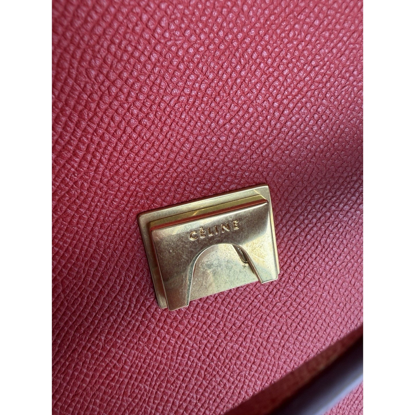 Celine by Phoebe Philo Mini Belt Bag in Red Textured Leather Knot Detail S