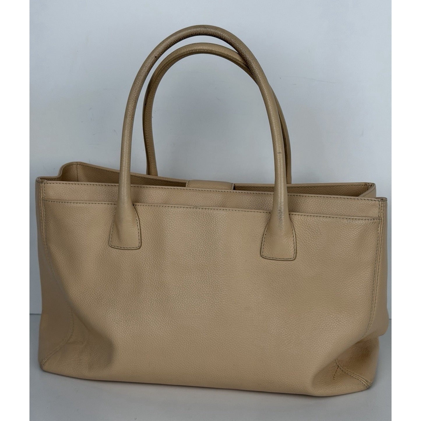 Chanel Executive Cerf Tote Beige Leather & Gold-Tone Hardware 2008-2009 C3