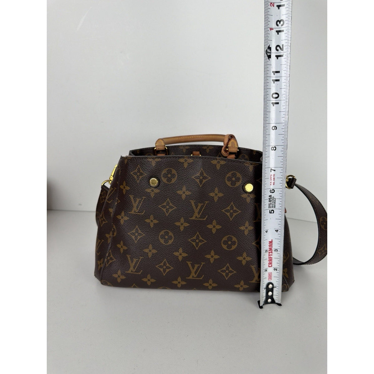 Louis Vuitton Montaigne BB Top-Handle Bag in Brown Coated Canvas 2019 S-02