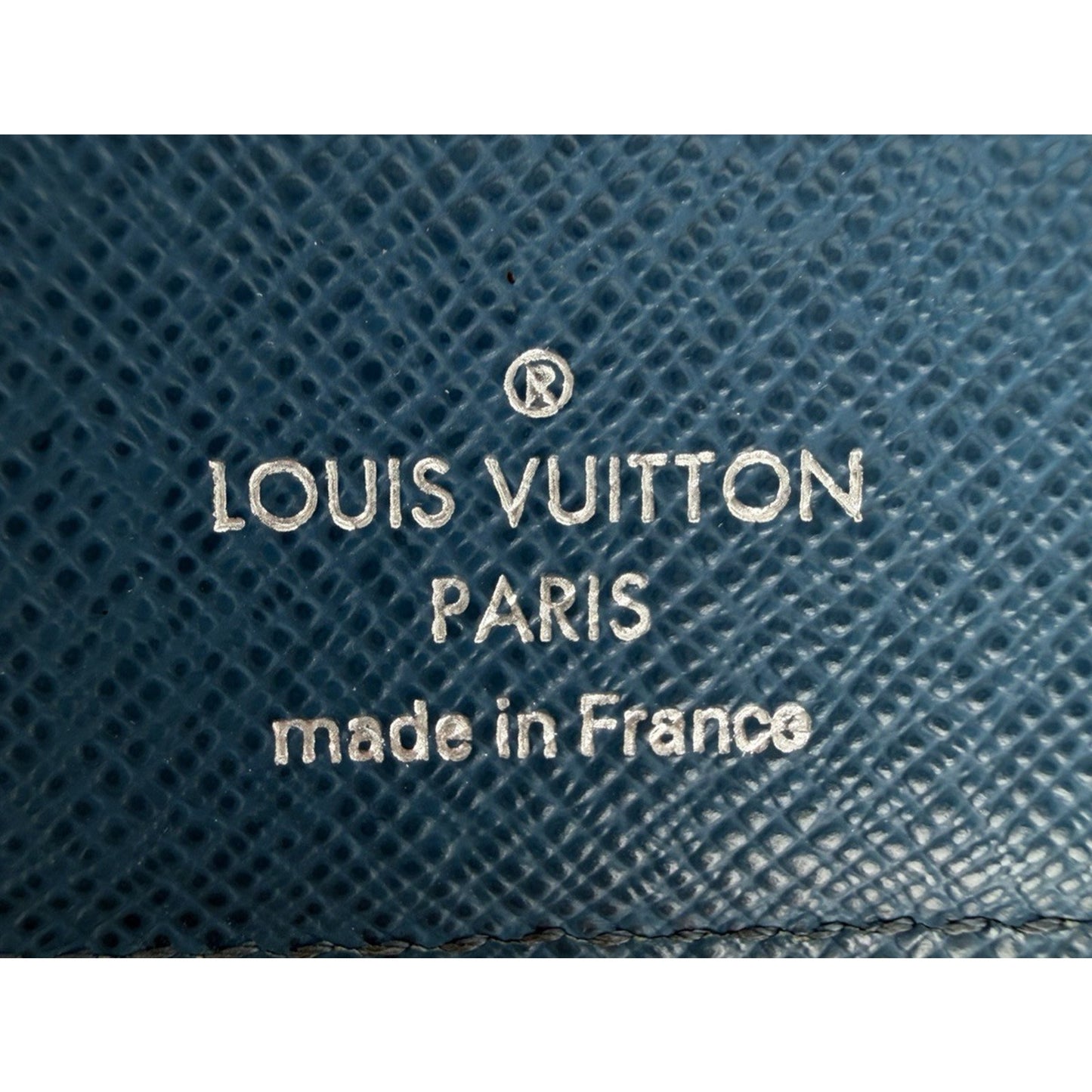 Louis Vuitton Multiple Wallet Textured Epi Leather in Navy Blue LV Logo 2016