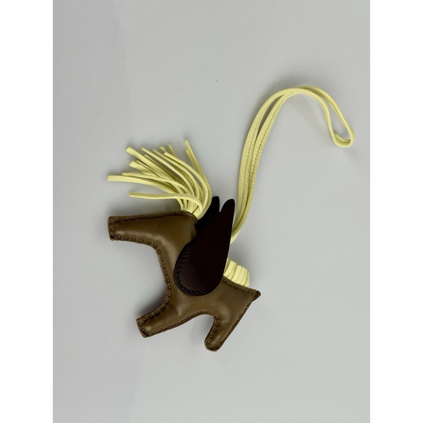 Hermes Rodeo Pegase PM Bag Charm in Brown Leather