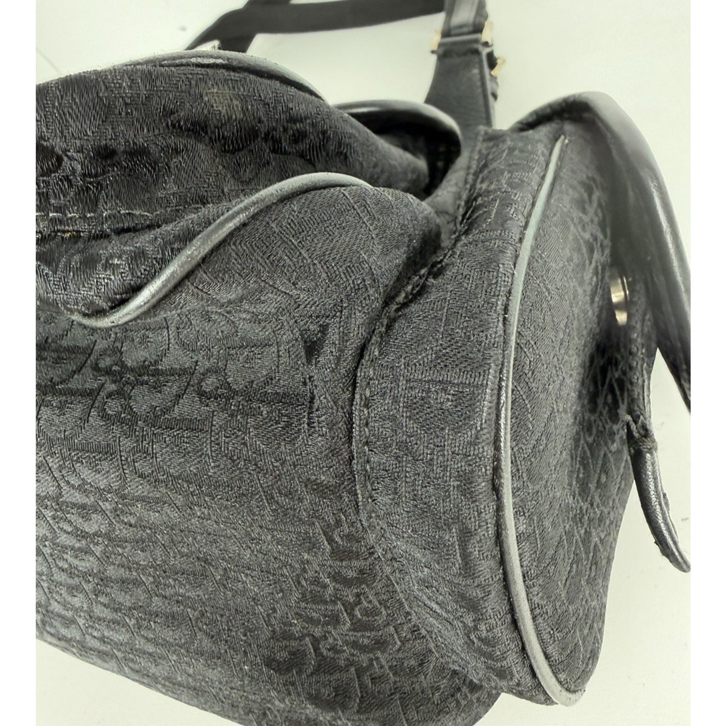 Christian Dior Vintage Diorissimo Multi-Pocket Shoulder Bag Black Canvas 2005 S7